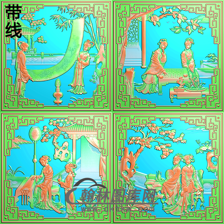 QQSH-108琴棋书画精雕图(QQSH-003）展示