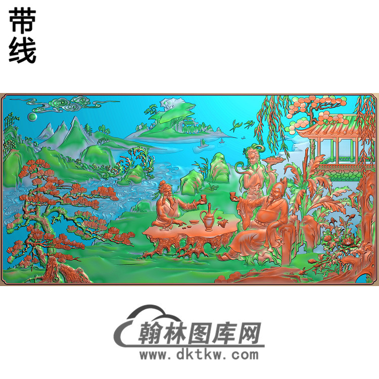 SSJZ-027山水建筑人物精雕图(SSRW-031)展示