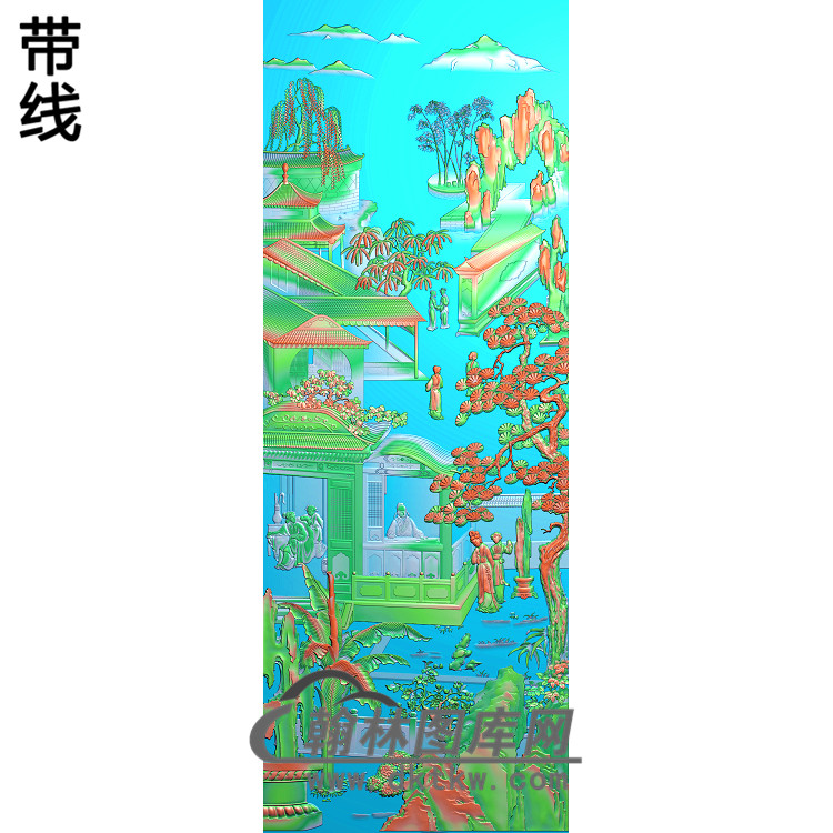 SSJZ-312山水建筑人物精雕图(SSRW-040)展示