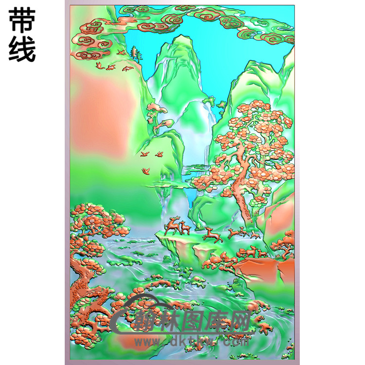 SSJZ-0011-高山流水精雕图（SSFJ-099）展示