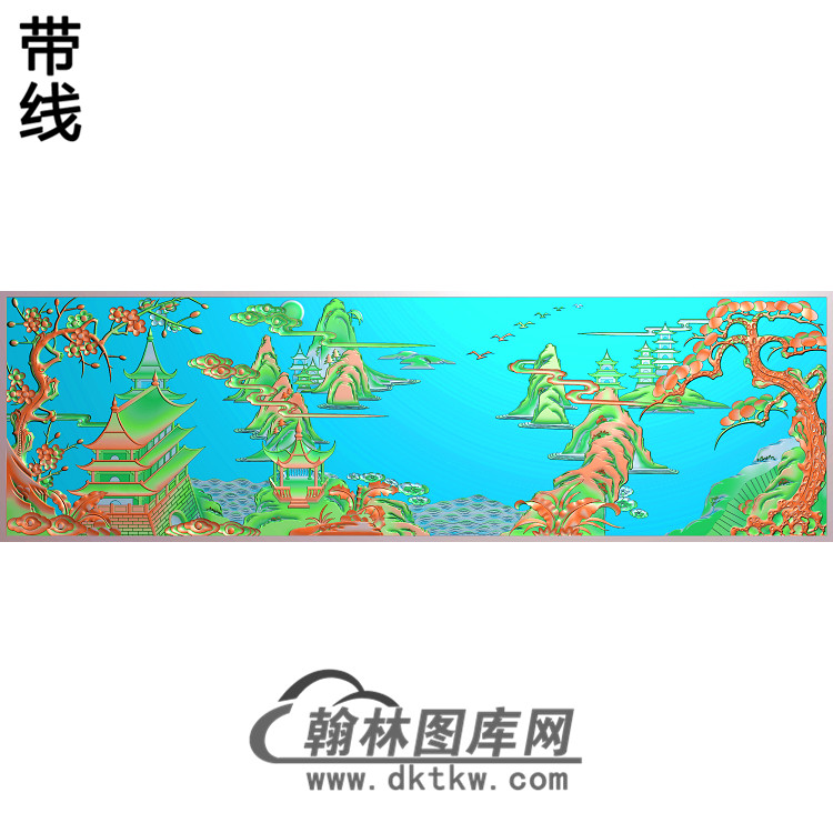 SSJZ-0027-山水衣柜下花板精雕图（SSFJ-110）展示