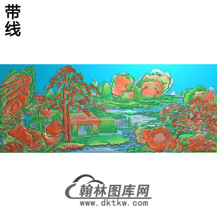 SSJZ-030山水建筑人物精雕图（SSFJ-113）展示