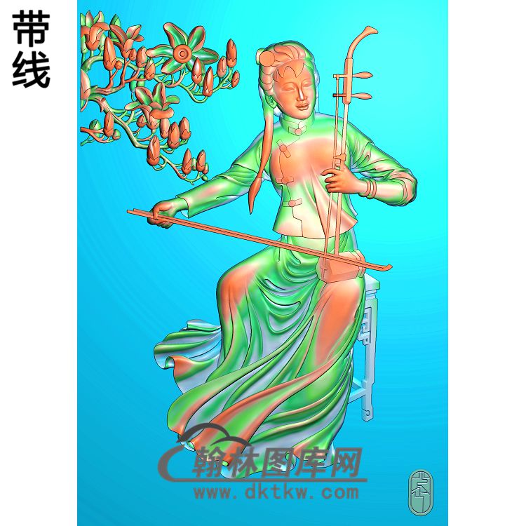GD-2017二胡美女精雕图（SN-031）展示