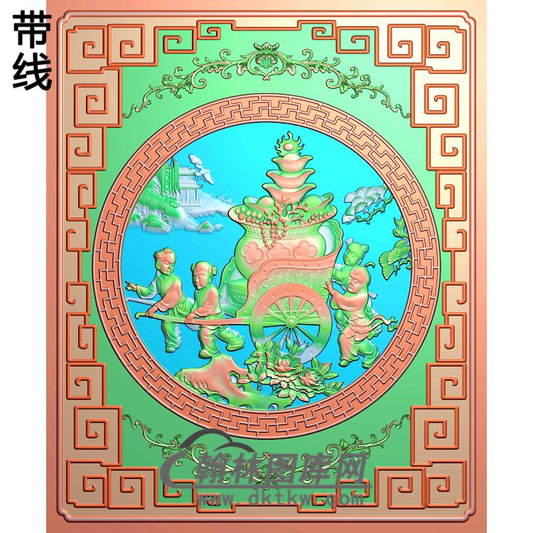 GD-7027太和沙发靠背床中精雕图（TZ-025）展示