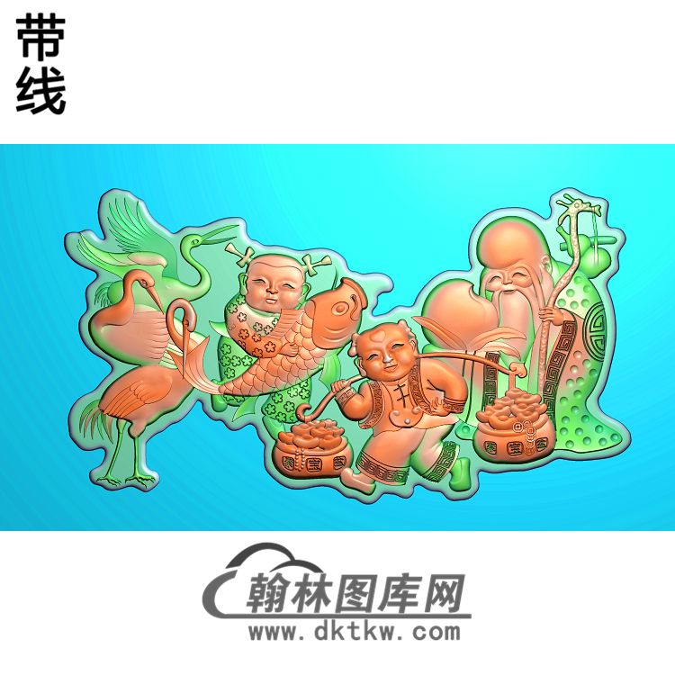 寿星童子-TZ-001精雕图（TZ-122）展示