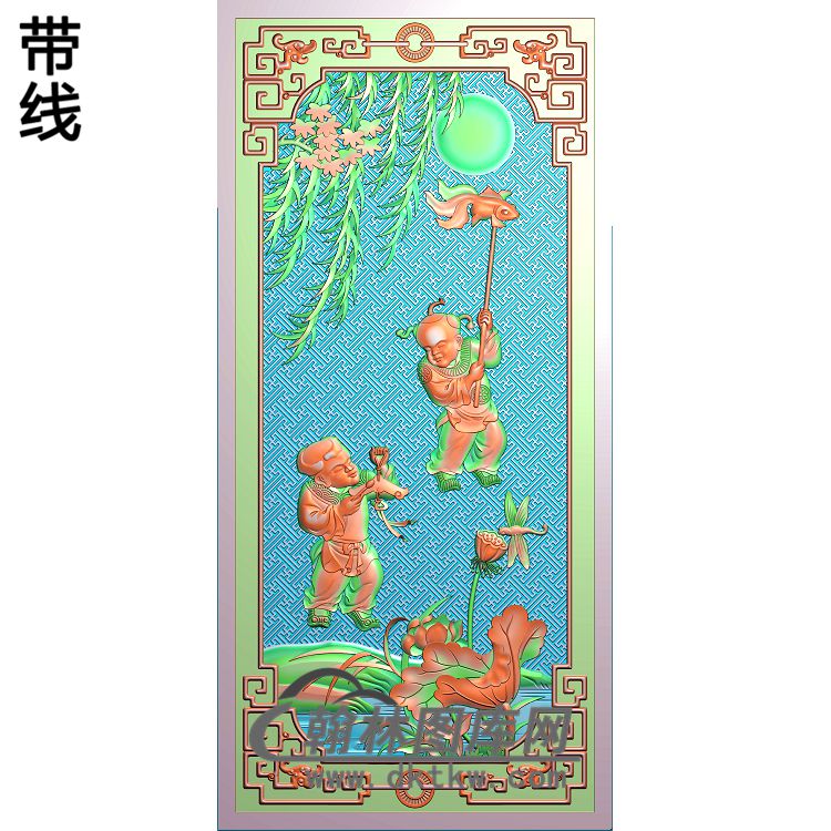 新大号宝马沙发靠背板19.2x40.7灯笼(精品版)精雕图（TZ-139）展示