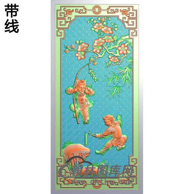 新大号宝马沙发靠背板19.2x407梅花炮(精品版)精雕图（TZ-142）展示