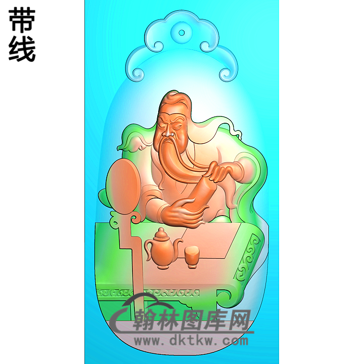 GG-8008-关公有线精雕图(GG-009)展示