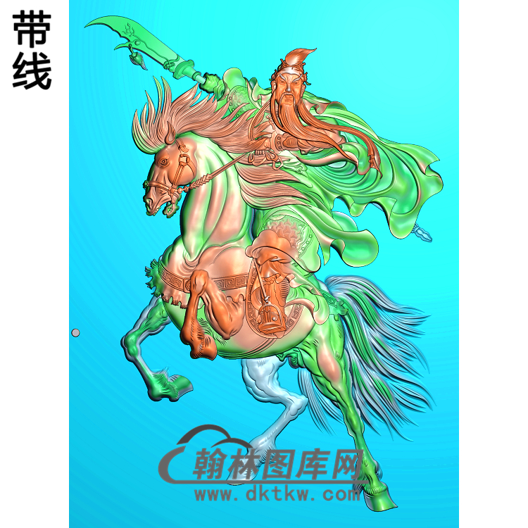 关公骑马精雕图(GG-033)展示