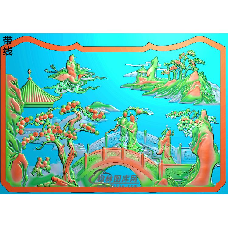 群仙右精雕图(SSRW-109)展示