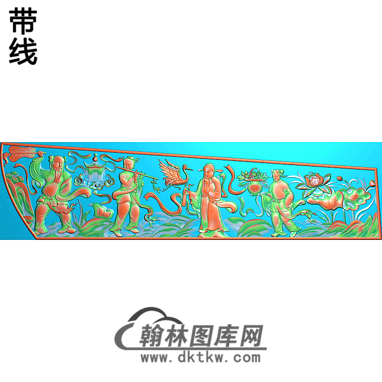 455X300八仙右改00精雕图(BX-002)展示
