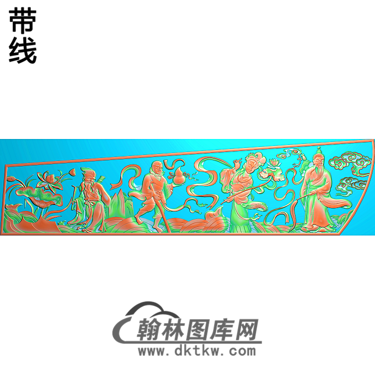 455X300八仙左精雕图(BX-003)展示