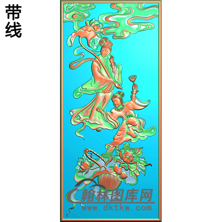 BX-008-八仙荷仙姑，蓝采合精雕图(BX-022)展示