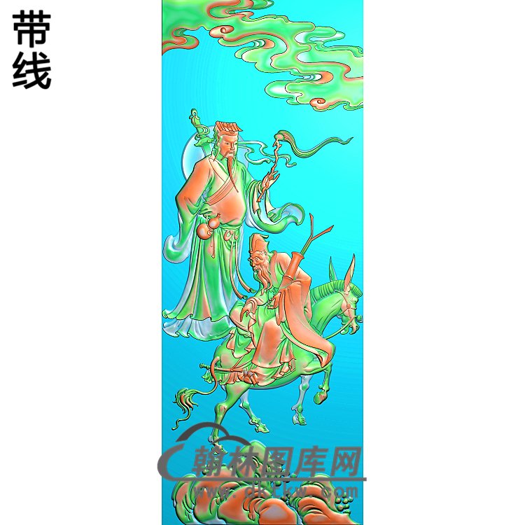 BX-010靠背八仙吕洞兵，张国老精雕图(BX-027)展示