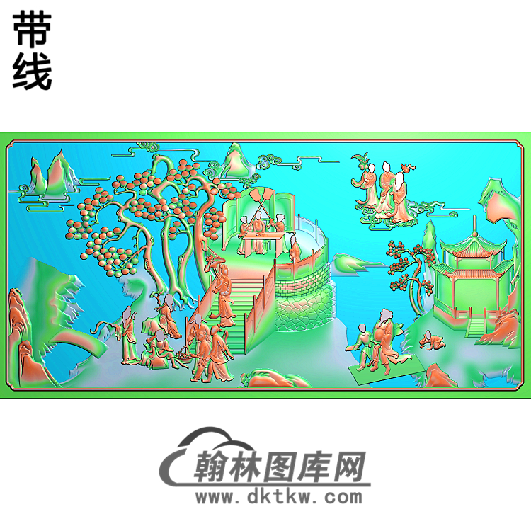 BX-7007八仙背中线精雕图(BX-066)展示