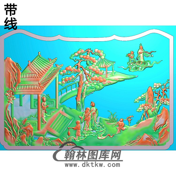 SSRW-0039-群仙之八仙罗汉床精雕图(BX-137)展示