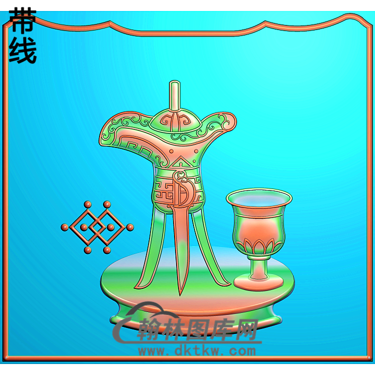 八仙大床酒杯2精雕图(BX-156)展示