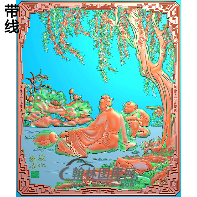 142观莲精雕图(GD-009)展示