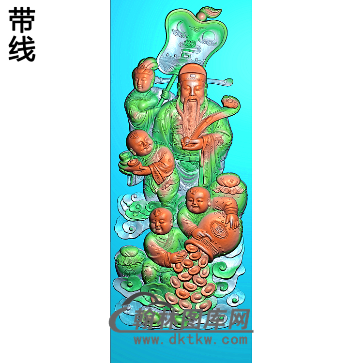 GD-7037招财进宝精雕图(GD-129)展示