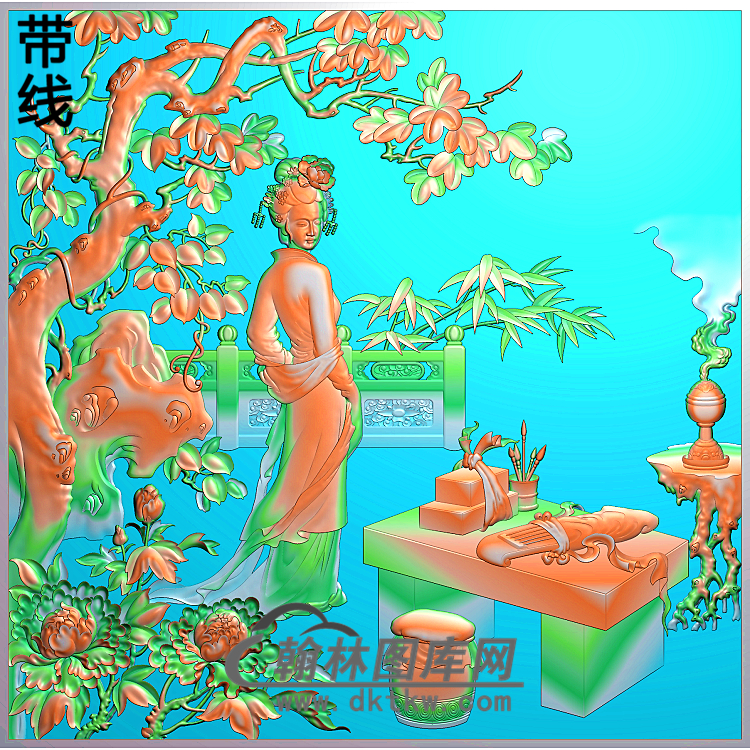 GDRW-4214汉代才女卓文君精雕图(GD-152)展示