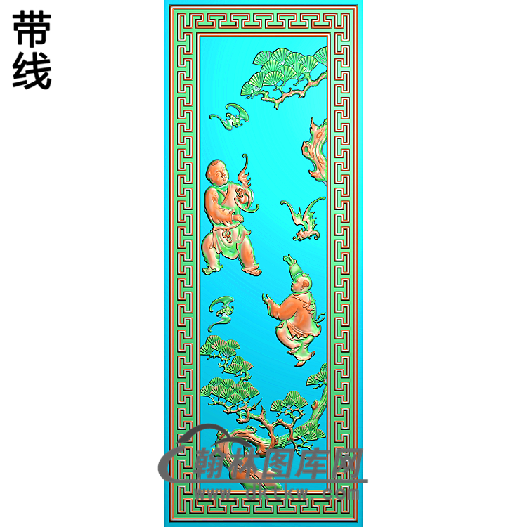 GZRW-002-蝙蝠童子面板精雕图(GD-255)展示