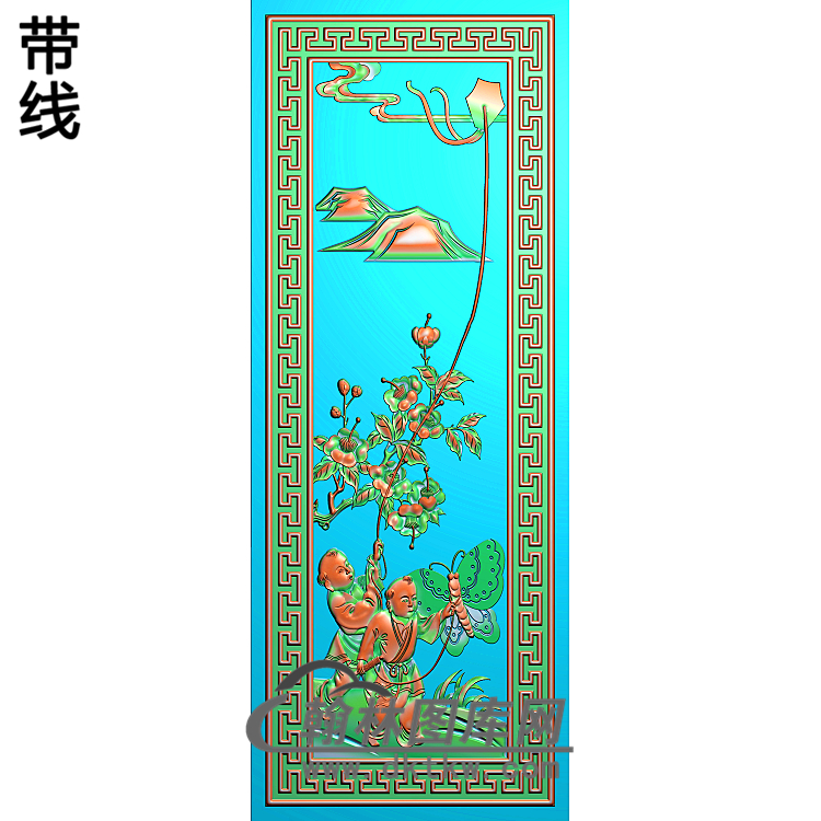 GZRW-004-风筝童子精雕图(GD-257)展示