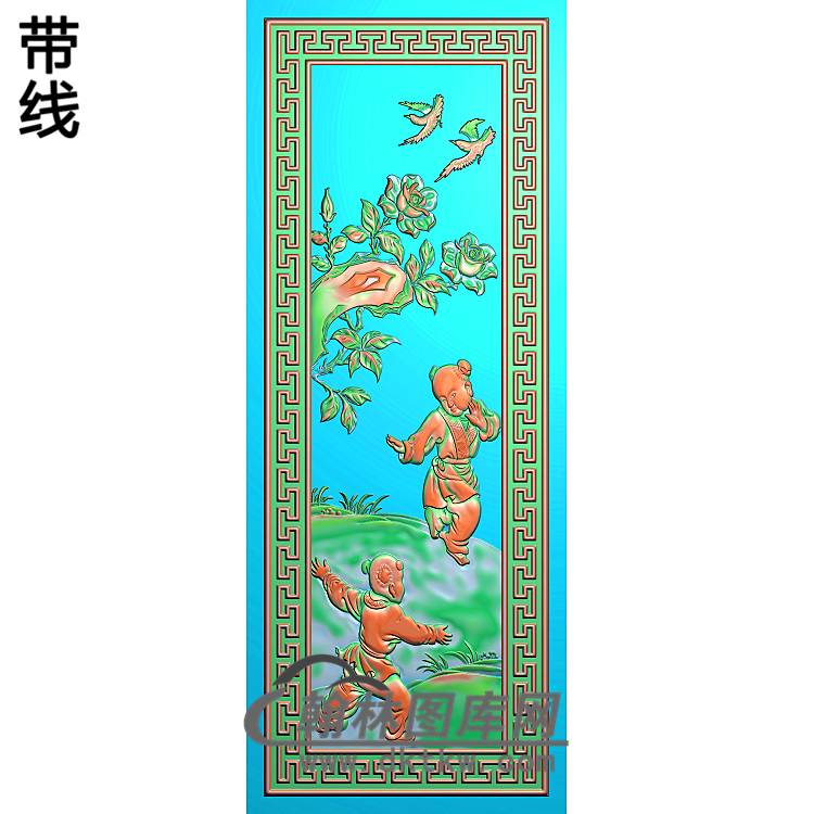GZRW-007-玩耍童子精雕图(GD-258)展示