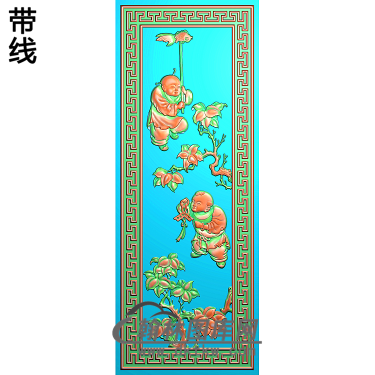 GZRW-008-鱼童子精雕图(GD-259)展示