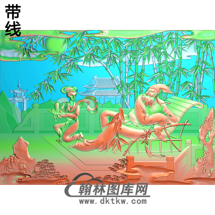 东坡爱竹精雕图(GD-358)展示