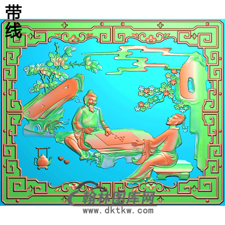 高几板面人物精雕图(GD-361)展示
