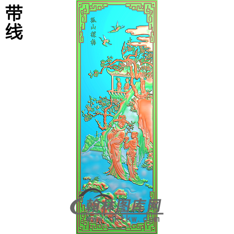 孤山探梅改精雕图(GD-362)展示