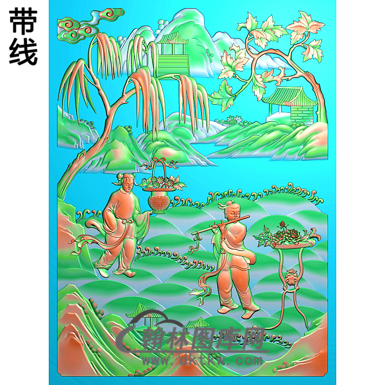 人物多宝格4精雕图(GD-410)展示