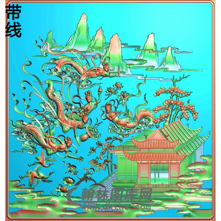 SSJZ-3041-正小门板2精雕图（SSFJ-168）展示