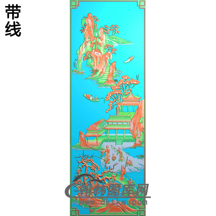 SSRW-0015-君鱼1x3精雕图（SSFJ-183）展示