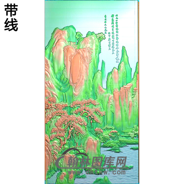 SSRW-8030-唐伯虎山水精雕图（SSFJ-191）展示