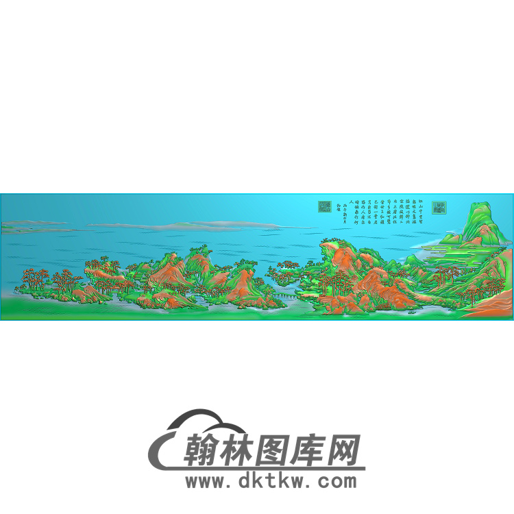 精品千里江山0531无线精雕图（SSFJ-203）展示