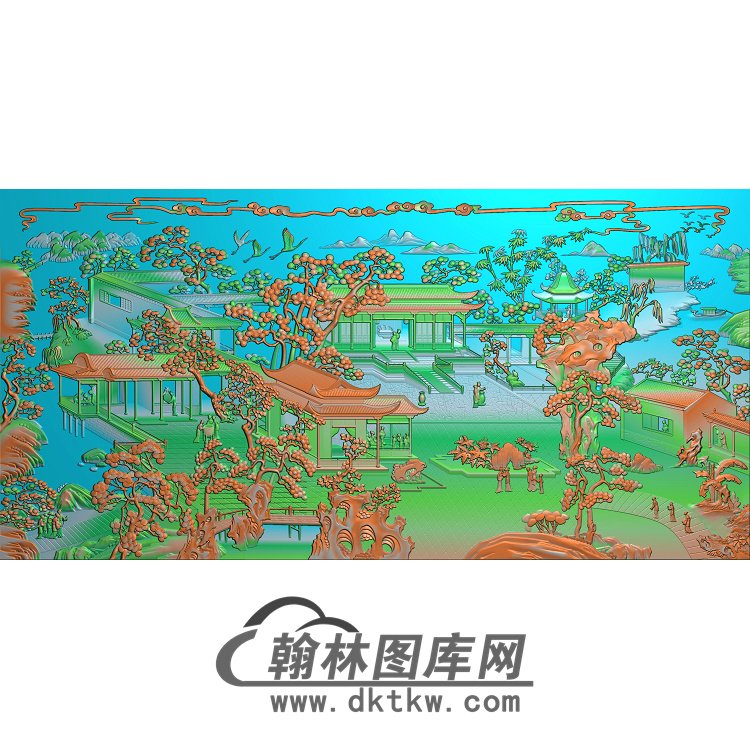 精品怡红院大风景图无线精雕图（SSFJ-204）展示