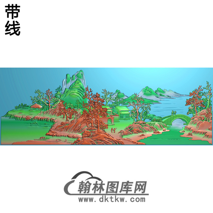 山水建筑人物精雕图（SSFJ-122）展示