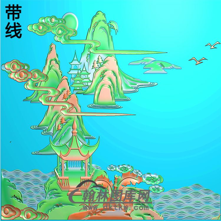 SS-053-山水系列精雕图(SSJZ-054)展示
