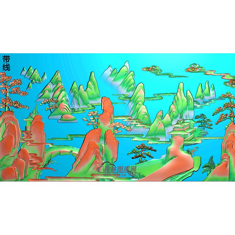 SSJZ-019山水建筑精雕图(SSJZ-091)展示