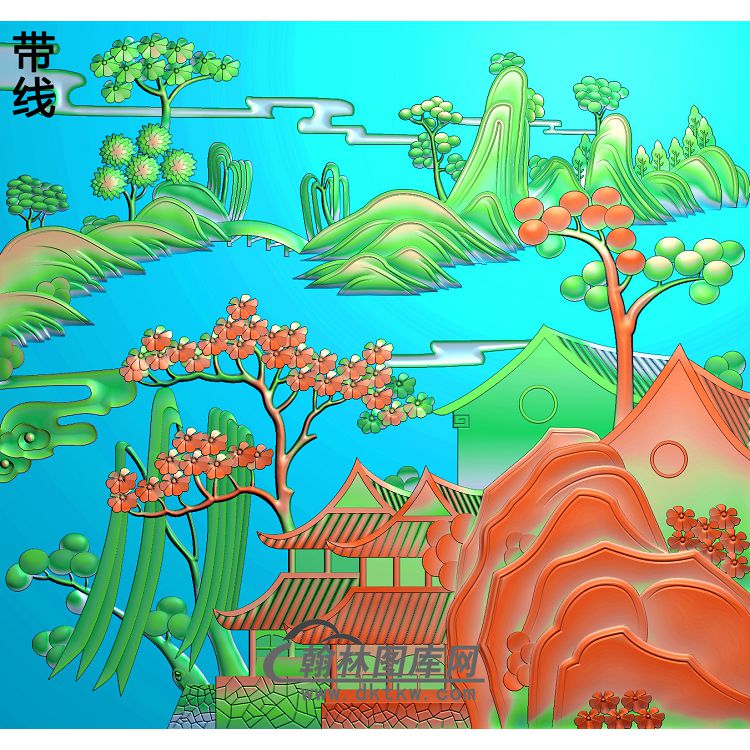 SSJZ-453-山水精雕图(SSJZ-105)展示