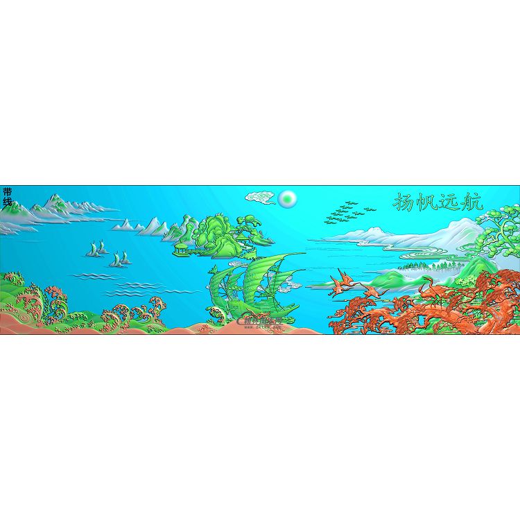 SSJZ-1502扬帆远航精雕图(SSJZ-115)展示