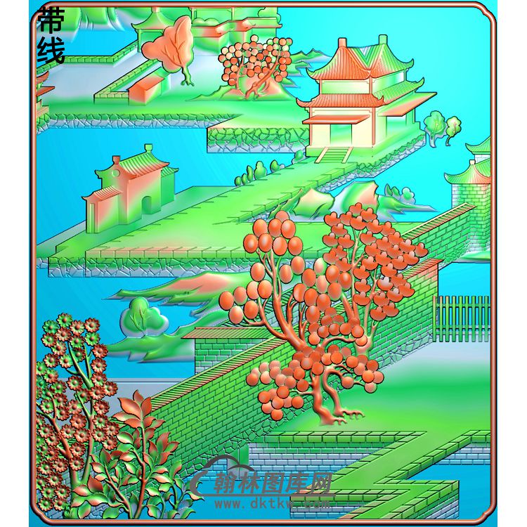 SSJZ-2022清明上河图电视柜精雕图(SSJZ-120)展示