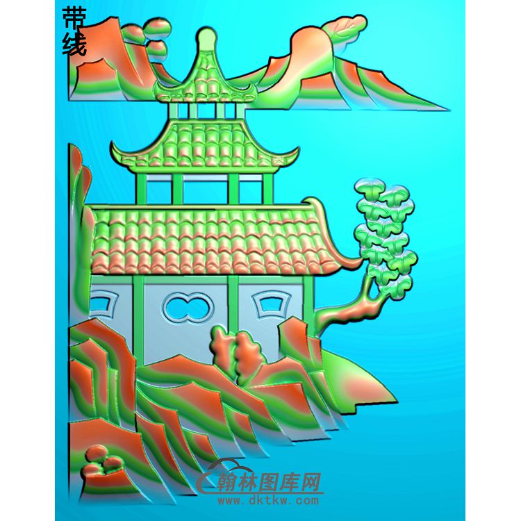 SSJZ-2213山水建筑精雕图(SSJZ-123)展示