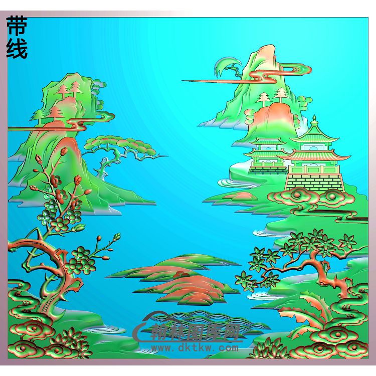 SSJZ-3008-山水衣柜A2精雕图(SSJZ-135)展示
