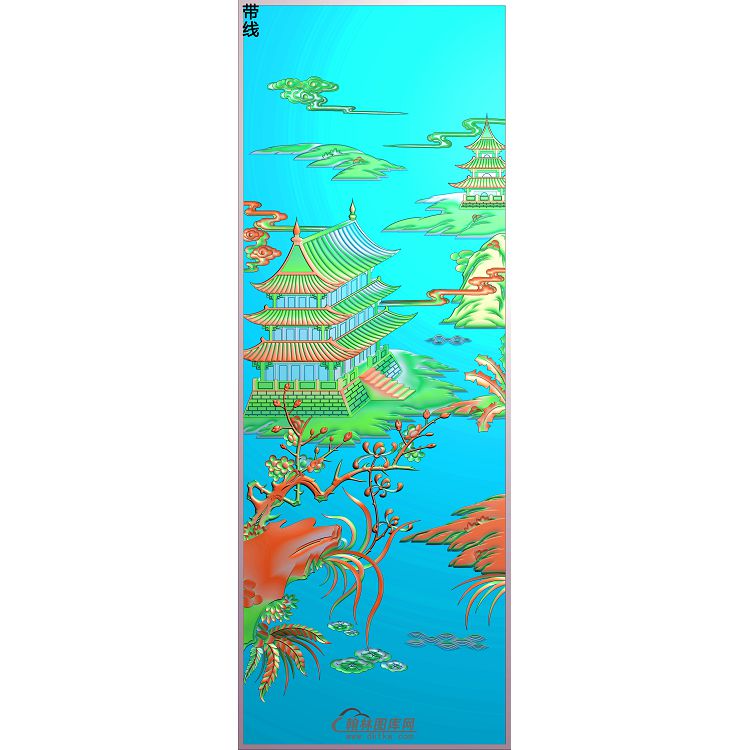 SSJZ-3012-山水衣柜下门板 左一精雕图(SSJZ-137)展示