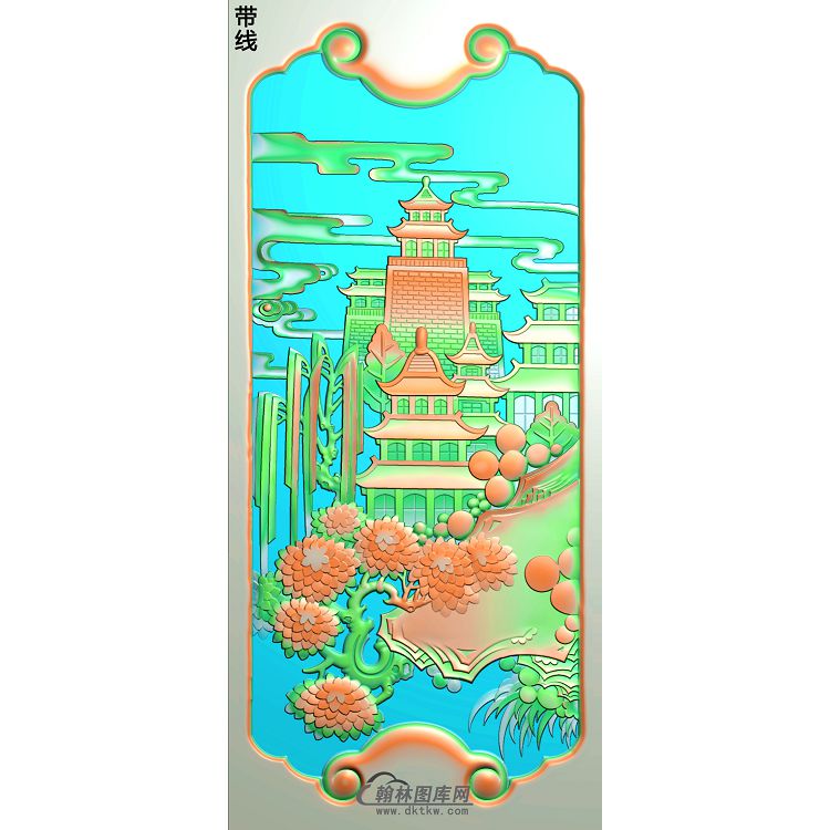 SSJZ-3014-金玉满堂侧板1精雕图(SSJZ-139)展示