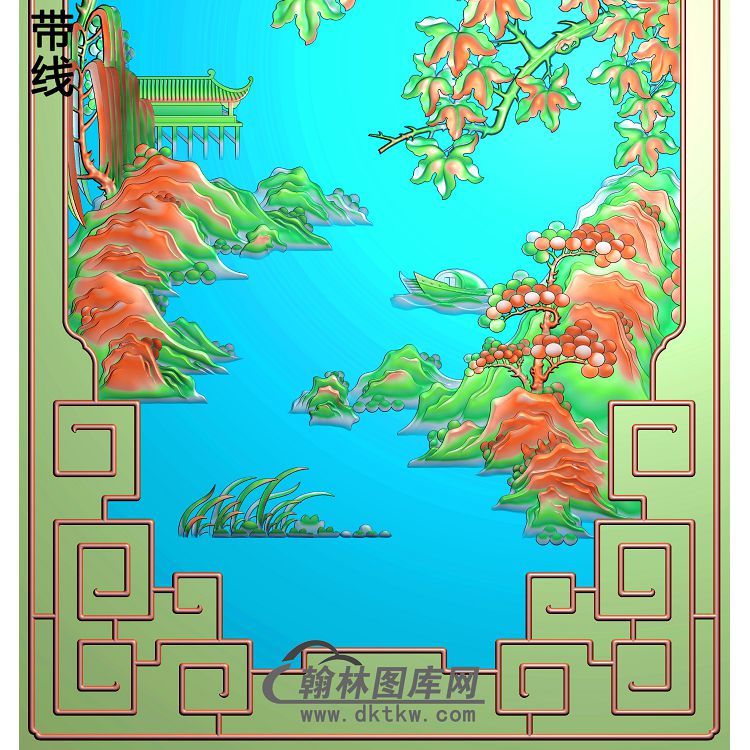 SSJZ-7083景韵山水2精雕图(SSJZ-158)展示