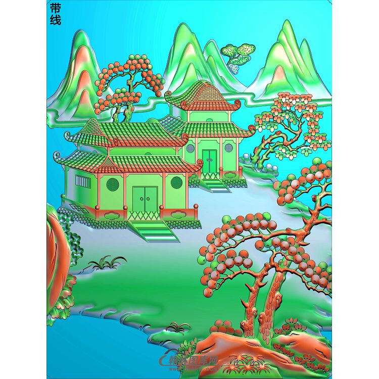 山水051_AUTOSAVE精雕图(SSJZ-208)展示