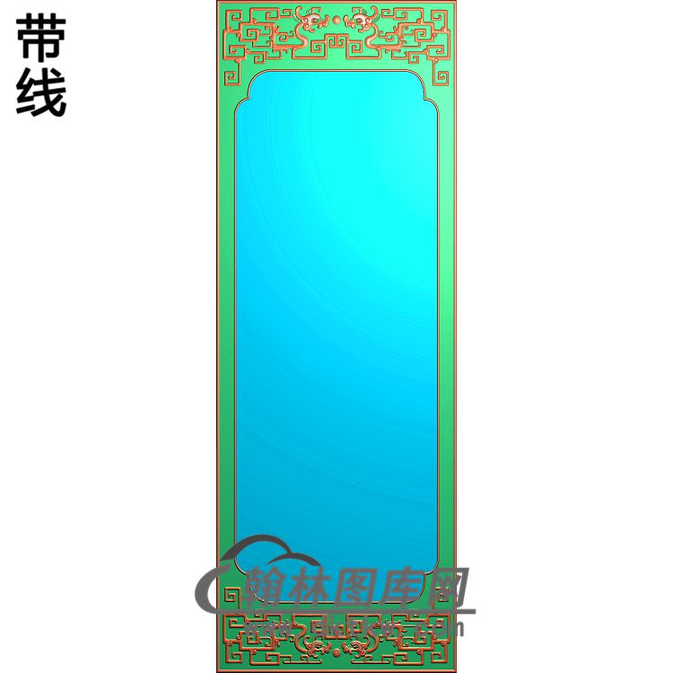 四季花顶箱柜大门板菊花-边框精雕图（ZSBK-056）展示